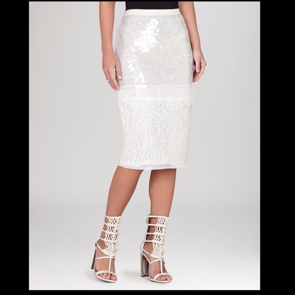 BCBGMAXAZRIA Cristal Mixed Sequin Pencil Skirt - Picture 2 of 16